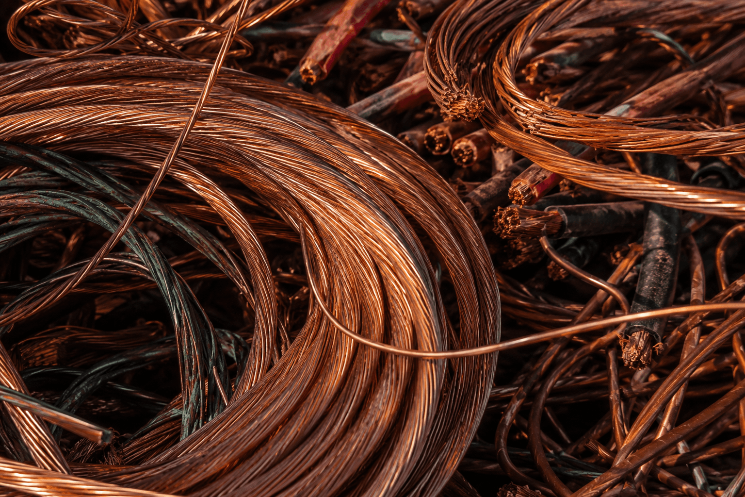Copper cable and electrical wire scrap for high-value recycling